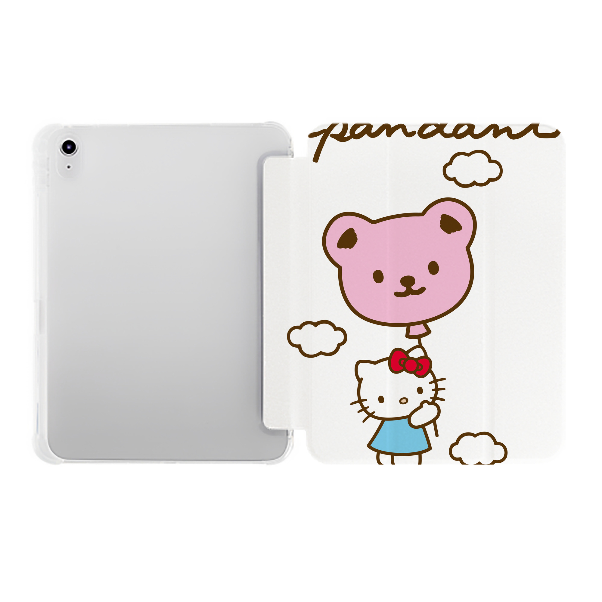 （画像用） Hello Kitty ハローキティ IPad ケース ペン収納付き 三つ折りスタンド PUレザー×シリコン 対応機種9.5/10.5/10.9インチ